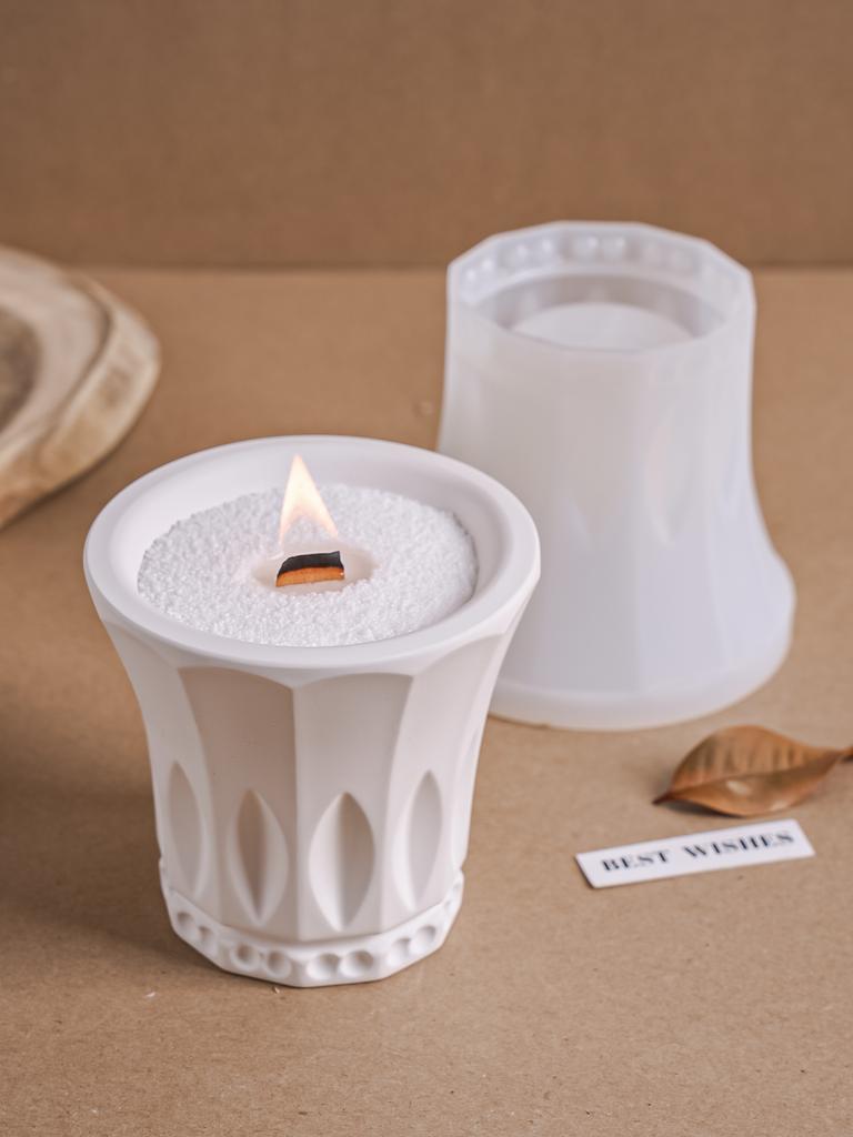 DIY Flower Pot Concrete Silicone Mold Gypsum Cement Round Candle Cup Holder Mould Storage Jar Gypsum Molds Resin Crafts Casting