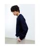 Saendeusaundeu (Unisex) Sheer V-Neck Sweater Navy