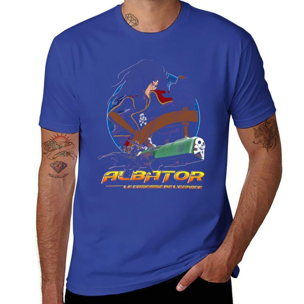 Capitaine Harlock Avec Atlantis - Arcadia - Albator The Space Corsair Essentiel T-Shirt Cute Clothes Blacks T Shirt for Men