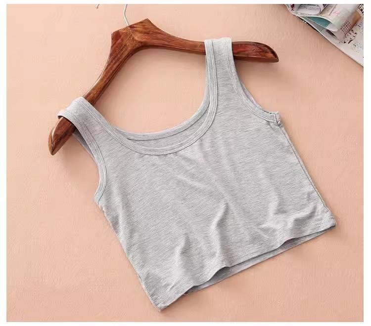 Women's summer versatile short vest with chest pads, Spice Girl Navel Sexy Bottom Small Vest Women
