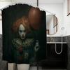 A Bathroom Shower Curtain for Halloween Masquerade, Featuring a Clown Celebration Design, Includes 12 Hooks, Measuring 180*180