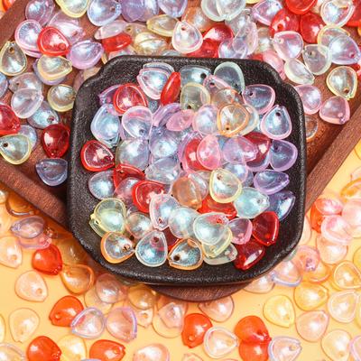 100 Pezzi 10.8*12.2mm Acrilico Creazione di Gioielli Accessori per Gioielli Petalo Perline Sciolte Goccia d'Acqua Orecchini Bracciali Fai da Te Collana Moda