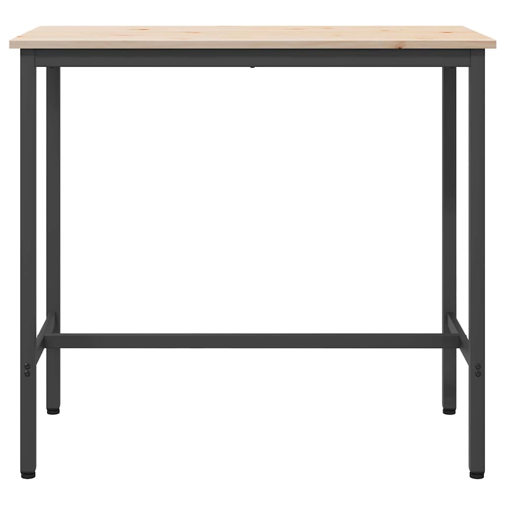 Natural Table 100 x 50 x 91 cm Engineered Wood and Steel