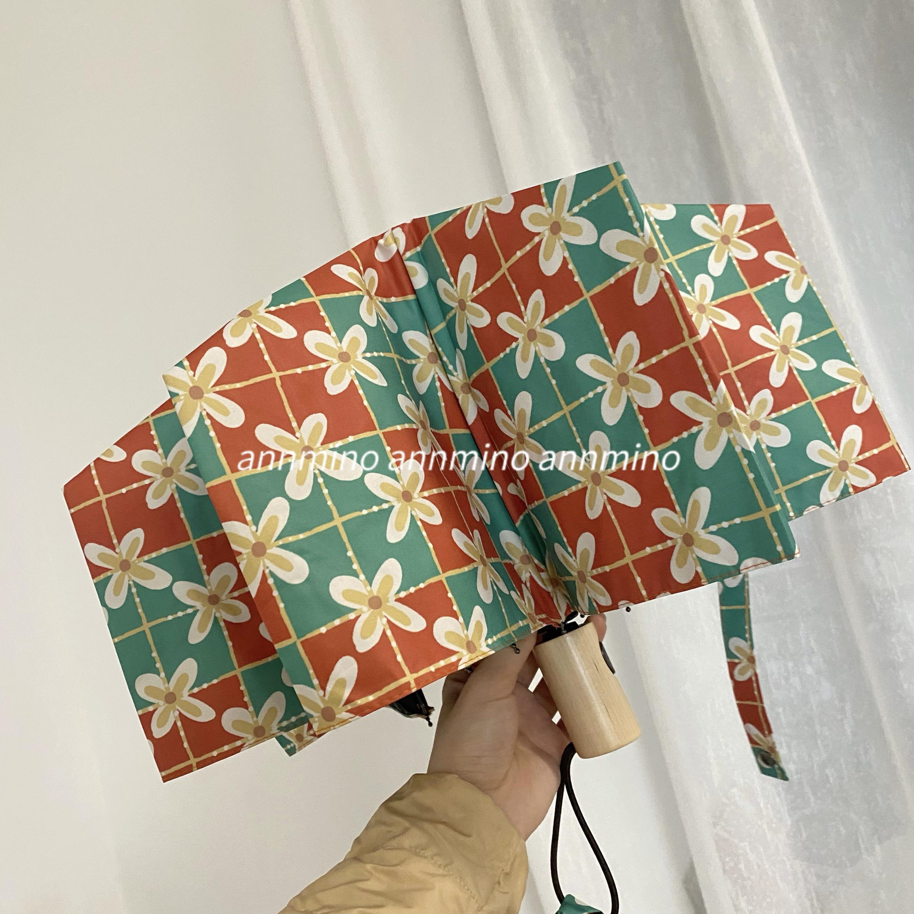 

Четырехлепестковый таинственный золотой зонт винил upf50+ 30% автоматический двойной солнцезащитный зонт