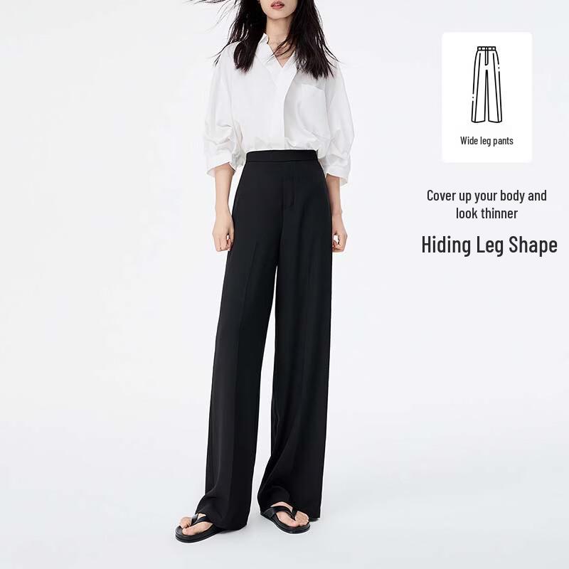 Navigare Women s Fashion Loose Wide-Leg Pants S