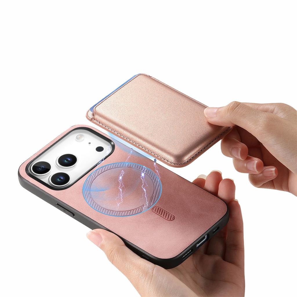 Für iPhone 17 Pro Hülle Abnehmbare Magnetische Kartenfachtasche Leder Handy Rückseite
