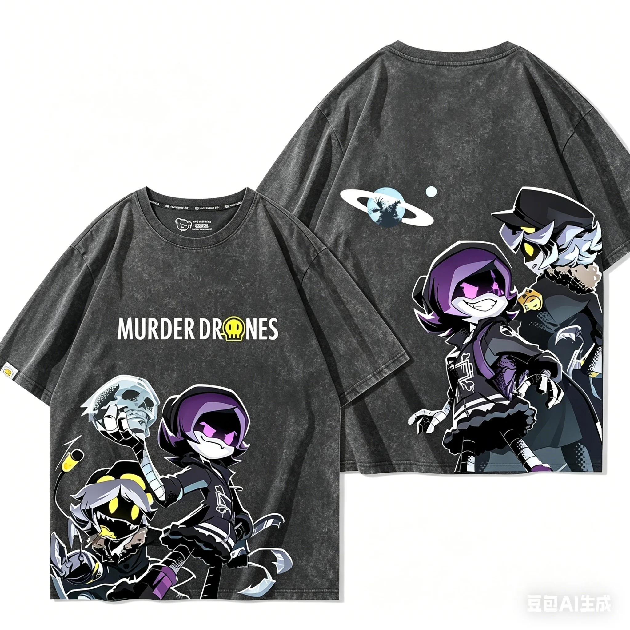 

Murder Drones Anime Lover Washed T-shirt Year round clothing personality Clothes Plus Size Unisex Streetwear Couples hot product XXXL