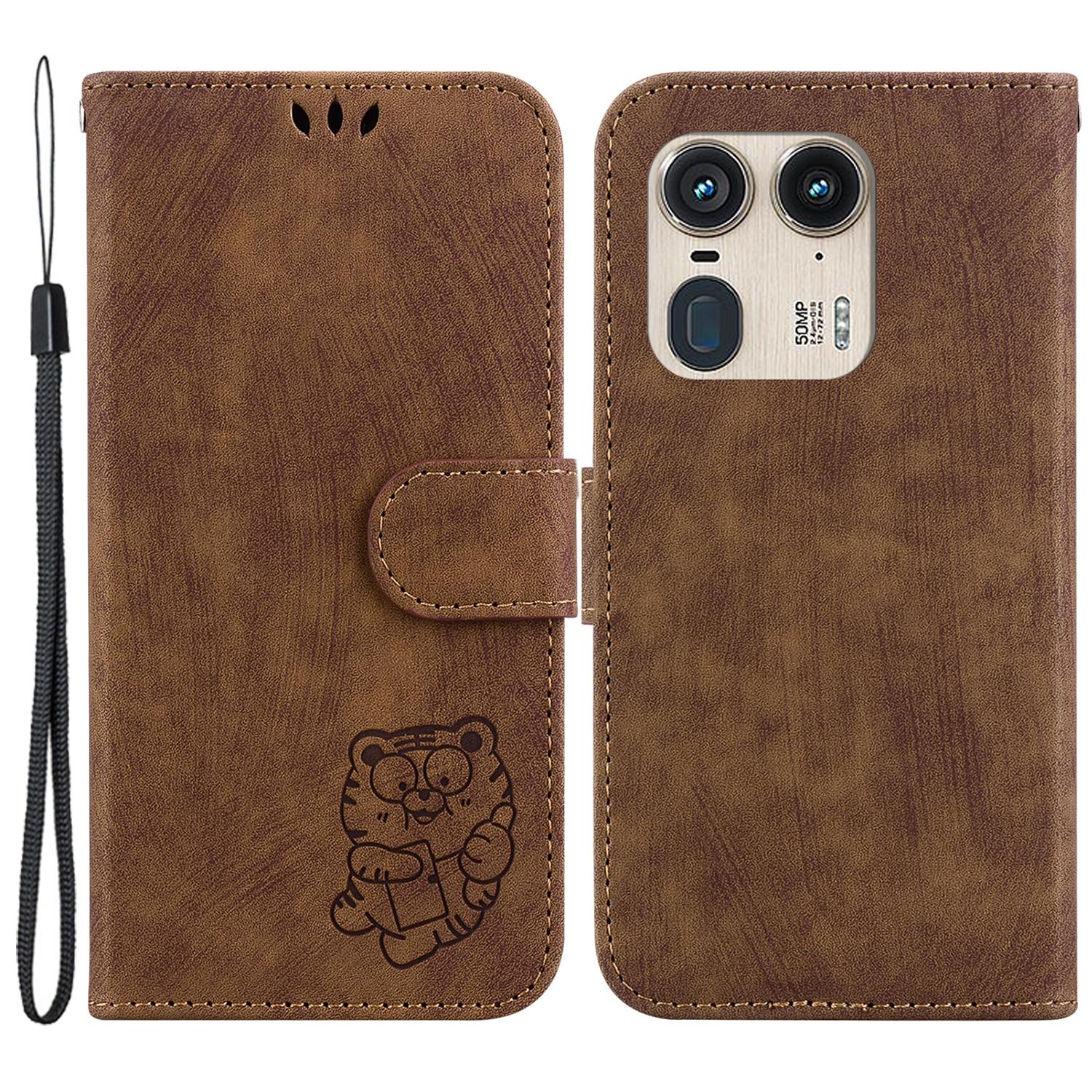 

For Motorola Edge 50 Ultra 5G/Moto X50 Ultra 5G Phone Stand Case Imprinted Pattern PU Leather Wallet Phone Cover E