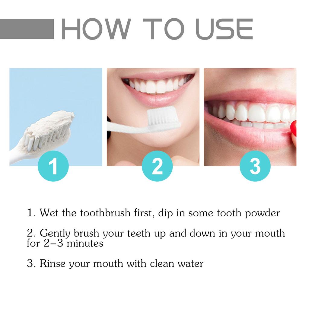 EELHOE Whitening Tooth Powder Clean Stains Teeth Whitening Bleaching Powder Toothpaste Oral Cleaning Plaque Stains Oral Care