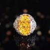 2026 New High Carbon Diamond Ring European and American Luxury Wedding Slightly Inlaid with Diamonds Yellow Diamond Open Ring