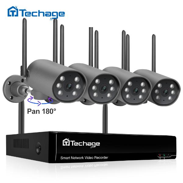 

Techage H.265 8CH 3MP Беспроводная система видеонаблюдения Наружная двусторонняя аудио Wi-Fi IP-камера P2P CCTV Наблюдение NVR Комплект