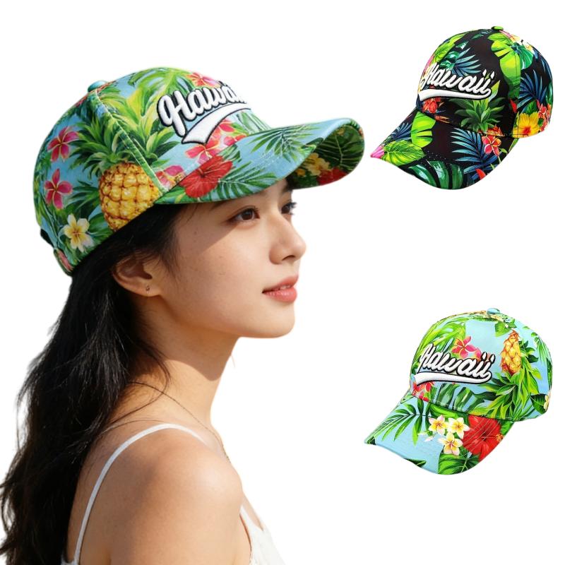 My Extreme Outdoor Activities Women's Black Tropical Leaf Trucker Hat Hawaii Summer Baseball Cap Adjustable Breathable Dad Hat For Men Beach Vacationsnapback Caps
