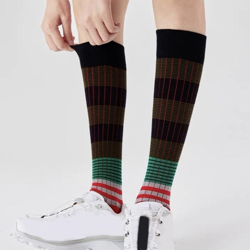 Damen Kniestrümpfe, Modische Gestreifte Strümpfe Cosplay Oberschenkelhohe Strümpfe Schlauchsocken Gestreifte Lange Stiefelsocken