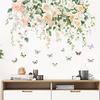 Flower Plants Wall Stickers Home Decoration Bedroom Adhesive Decals Wallpaper