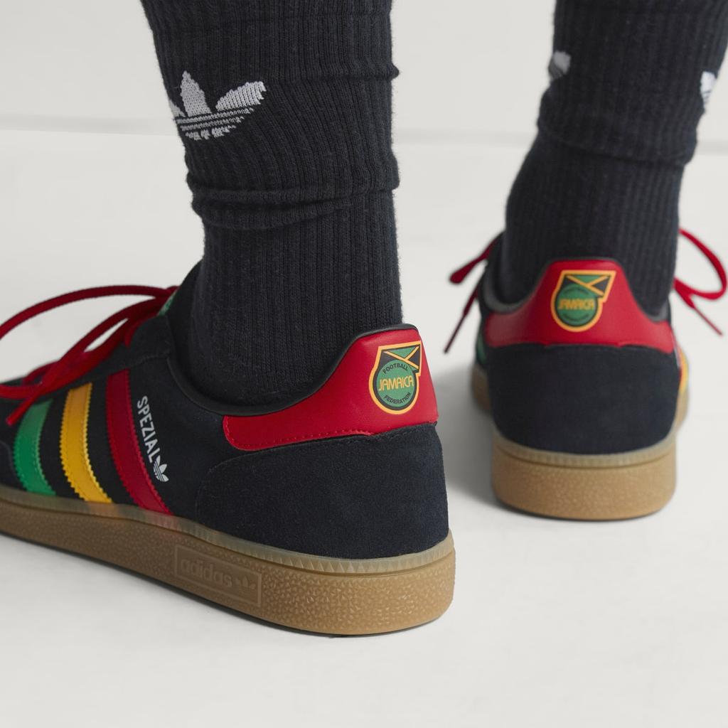 adidas Jamaica Handball Spezial HQ9437 Unisex Originals Sneakers Core Black / Pure Ruby / Bold Gold