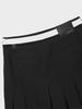 PIRETTI Tooter Rose Hem Pleated Culottes W_Black