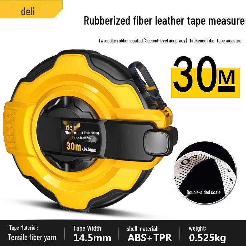 Deli Rubber-Coated Fiber Tape Measure