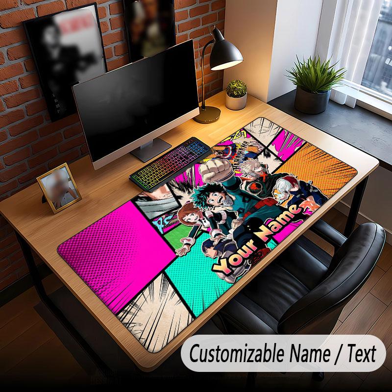 Custom Name Extended Mouse Pad,My Hero Academia Gaming Desk Mat For Home Office Desktop Decor