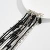 Exaggerate Long Tassel Chain Brooch for Women Handmade Beaded Many Layer Chain Multi Functional Fixed Pin Pants Clothes Decorat