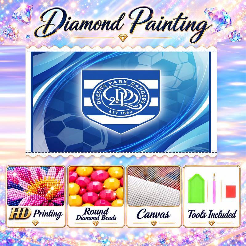 Queens Park Rangers Football Diamond Painting Kit 5D Full Drill DIY Diamond Mosaic Wall Art Home Decor