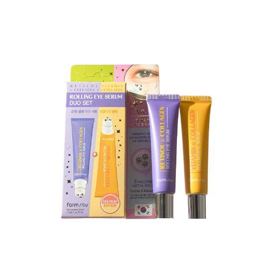 Farmstay Rolling Eye Serum Duo Set Hydrating & Firming Eye Care (25ml+25ml)