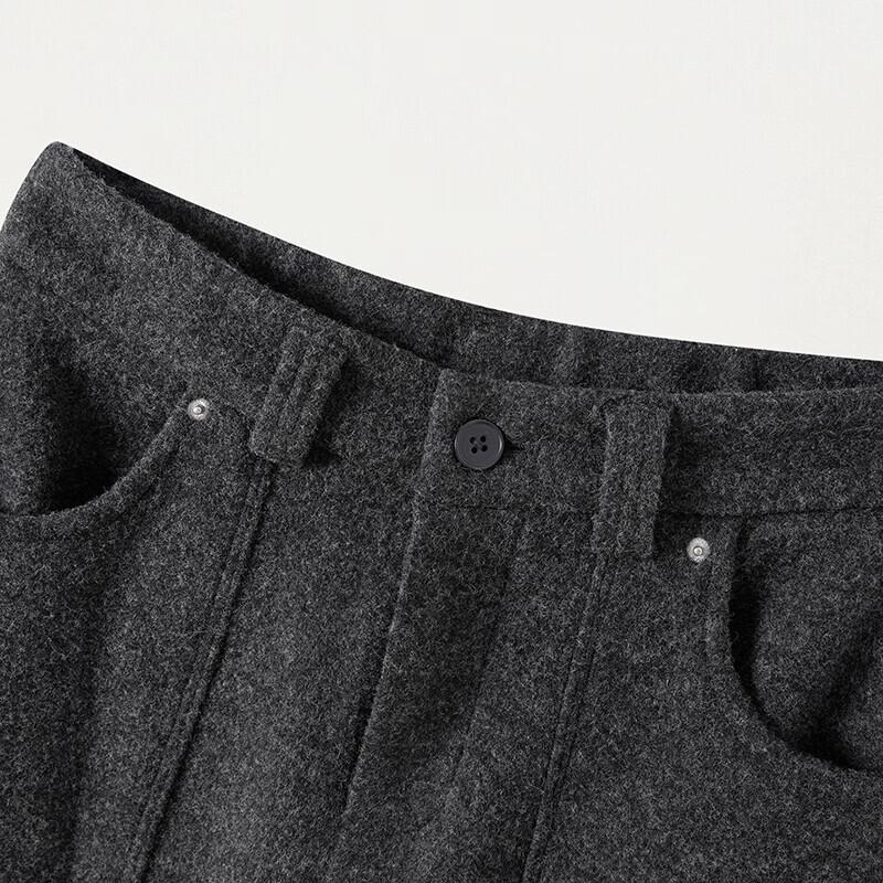 Women's Wool Blend High-Waisted Wide-Leg Pants