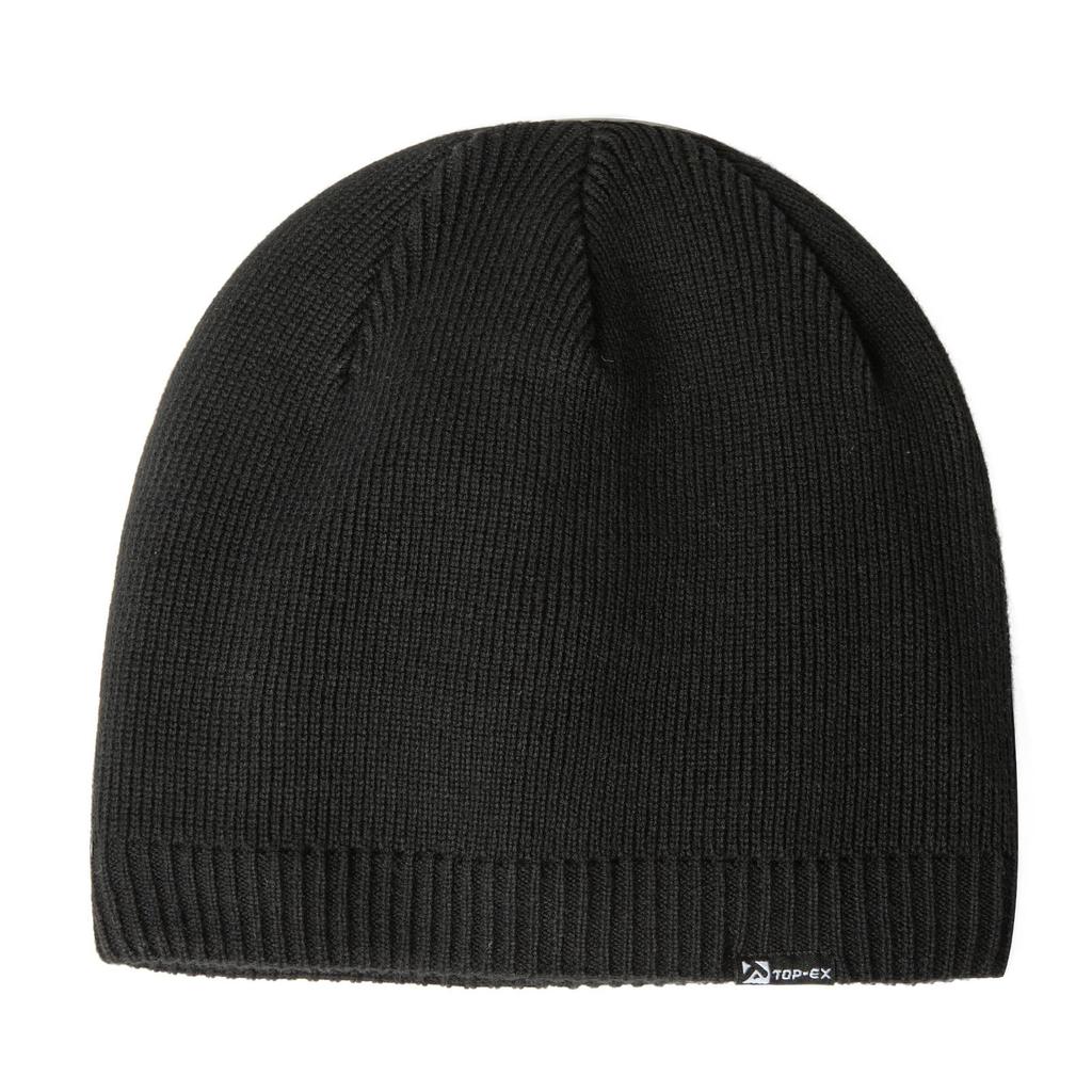 Black XL Knit Hat Waterproof Hat Knit Cap Large Size Ski Hat Snowboard Hat Small Face Effect Cold Protection Autumn Winter Bicycle Walking Skiing