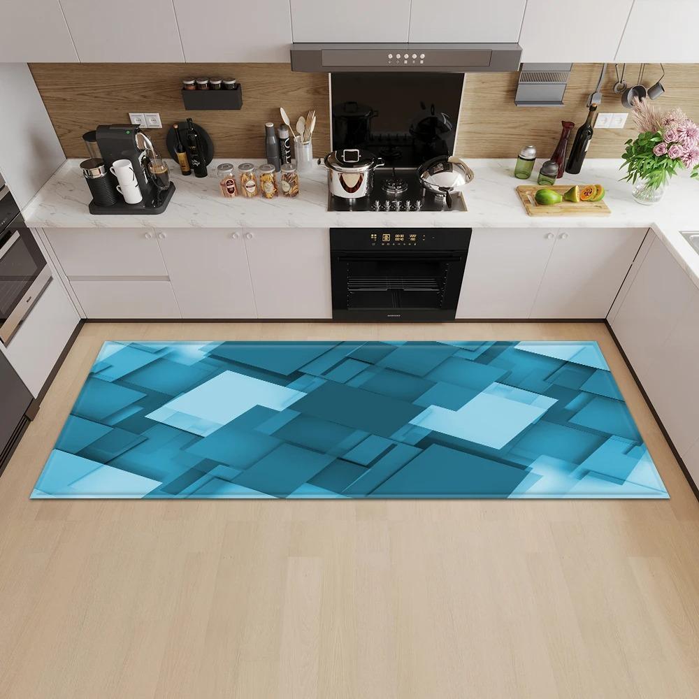 Geometric Square Pattern Home Kitchen Floor Mat Door Front Decoration Floor Mat