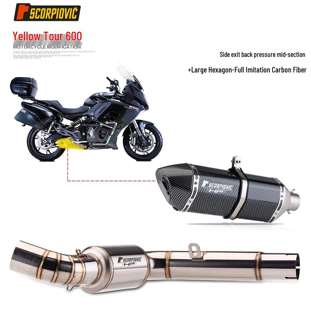 Qianjiang Motorcycle Huangxun 600 Carbon Fiber Exhaust Pipe Modification