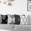 4Pcs Black White Damask Mandala Printed Pillow Cover Polyester Cushion Case 2D Flat Printing Pillowcase Contemporary Artistic