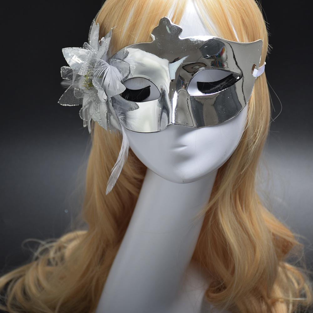 Elegant Floral Nightclub Mask - Electroplated Princess Side-Face Design, Perfect for Halloween and Balls
