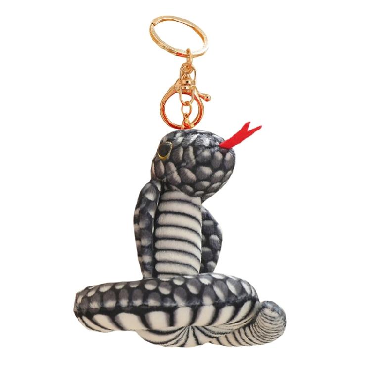 Handmade Lovely Snake Plush Keychain Charm Pendant Craft with Sturdy PP Cotton for Soft and Comfortable Feel Use
