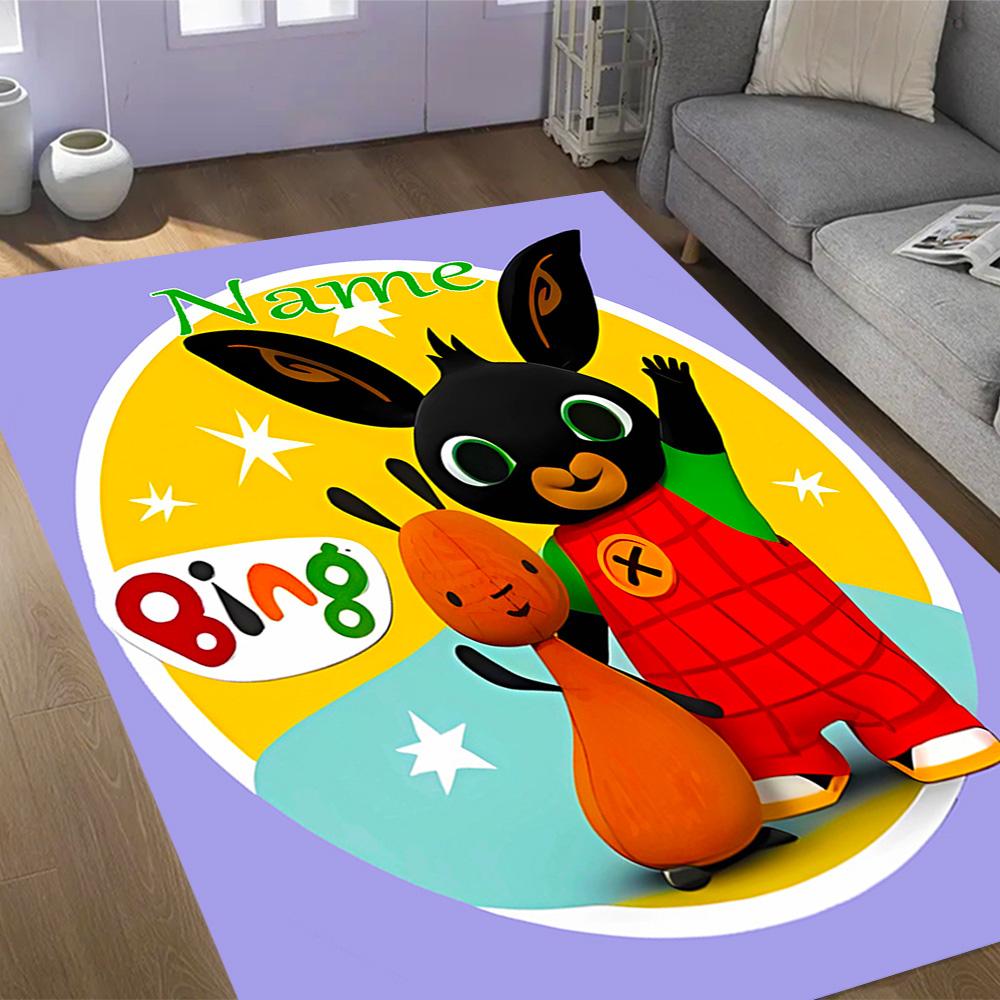 Bunny Friend Personalized Text Floor Mat Perfect for Balcony Hallway Decorate room Living Rooms Anti-slip Rug Anime Office Decor Best for Christmas