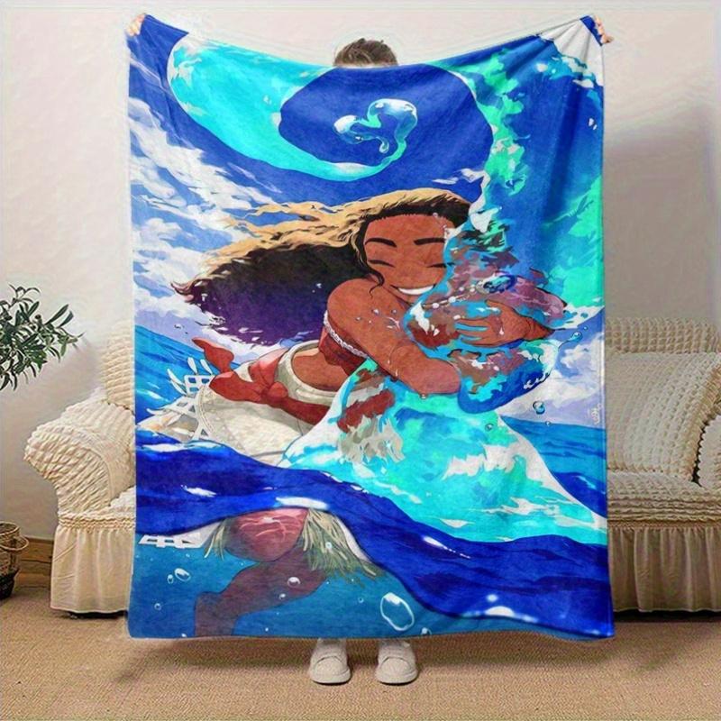 1 pezzo, Coperta Decorativa per la Casa Ispirata a Moana con Onde Oceaniche Perfetta per Divano, Letto, Viaggio, Campeggio, Auto, Spiaggia, Ufficio Riposo Morbido Plaid Regalo