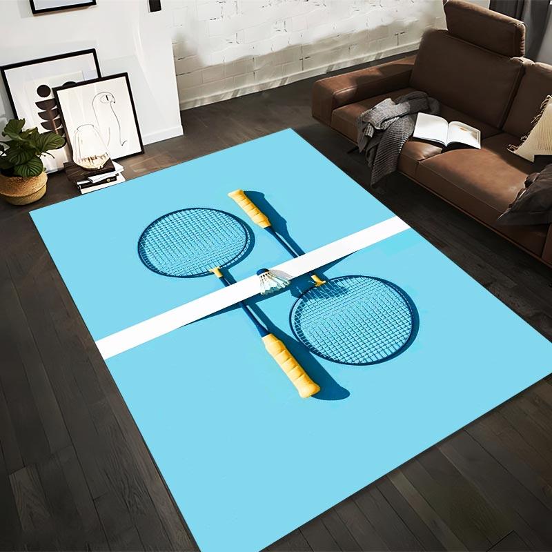 

Badminton Racket and Shuttlecock Design Carpet in Blue Theme Suitable for use as an anti-slip for living room bedroom sofas 40x60cm( 15x23in )