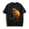 Lustiges T-Rex Orange Grafik Casual T-Shirt Reines Baumwoll-T-Shirt