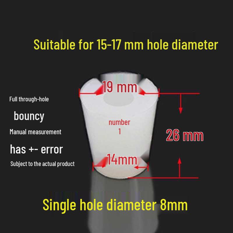 Silicone Rubber Seal Plug for Test Tubes & Drains with Hole