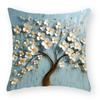Cotton and Linen Pillowcase Oil Painting Printed Pillowcase Home Sofa Cushion Pillowcase Car Waist Cushion Seat Cushion