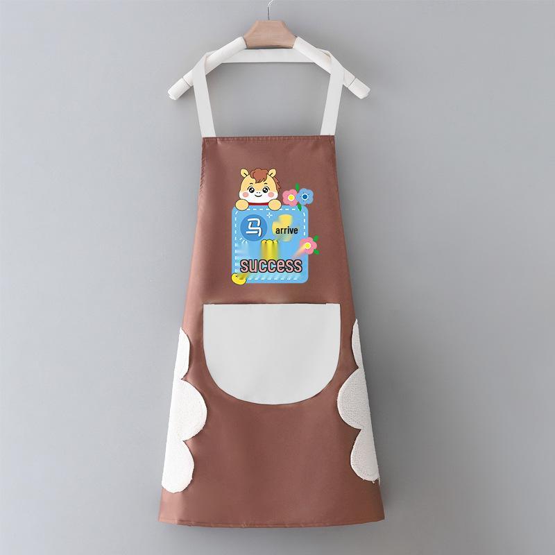 Women's Waterproof PVC Apron with Cooking Sleeves - Oil-Proof, Customizable, Half-Length Waist Design