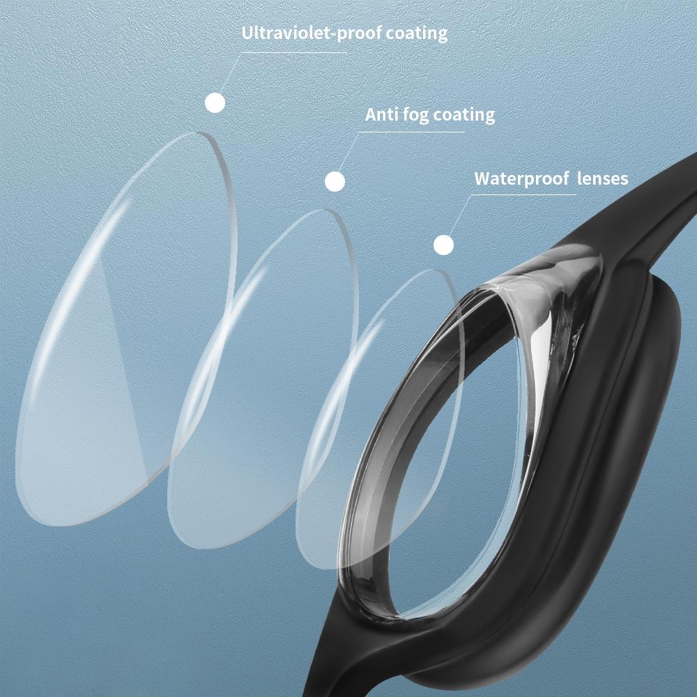 Professional Adult Anti-Fog Swim Goggles with HD Wide-Angle PC Lens Adjustable Waterproof Swimming Glasses