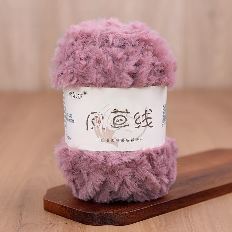Hand Knitted Fur Yarn Long Hair Hat Scarf DIY Wool Yarn Simulation Fur Crt Material Autumn Faion Accories