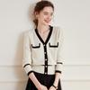 Bailuyu Women's V-Neck Color Block Knit Cardigan