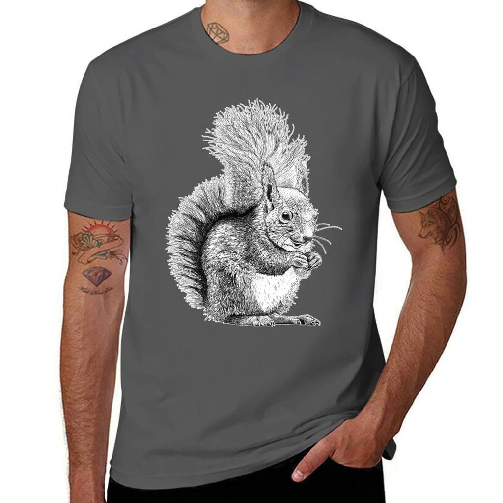Squirrel Drawing Tshirt Independence Day Short Sleeve Tshirt