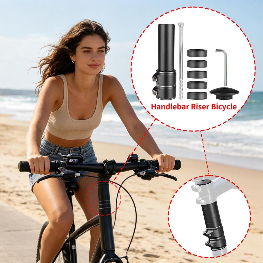 Bicycle Stem Riser Adjustable Bike Handlebar Extender  Aluminium Alloy Durable Bicycle Stem Lifter for Cycling Commuting Riding