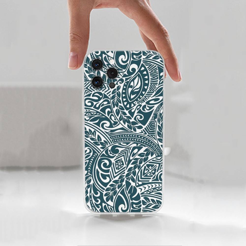 Maori Tribal Polynesia For iPhone 12,Mini,16,X,17,Plus,11,Max,13,XR,15,Pro,14,SE,XS,Transparent Soft Cover Case iPhone15plus