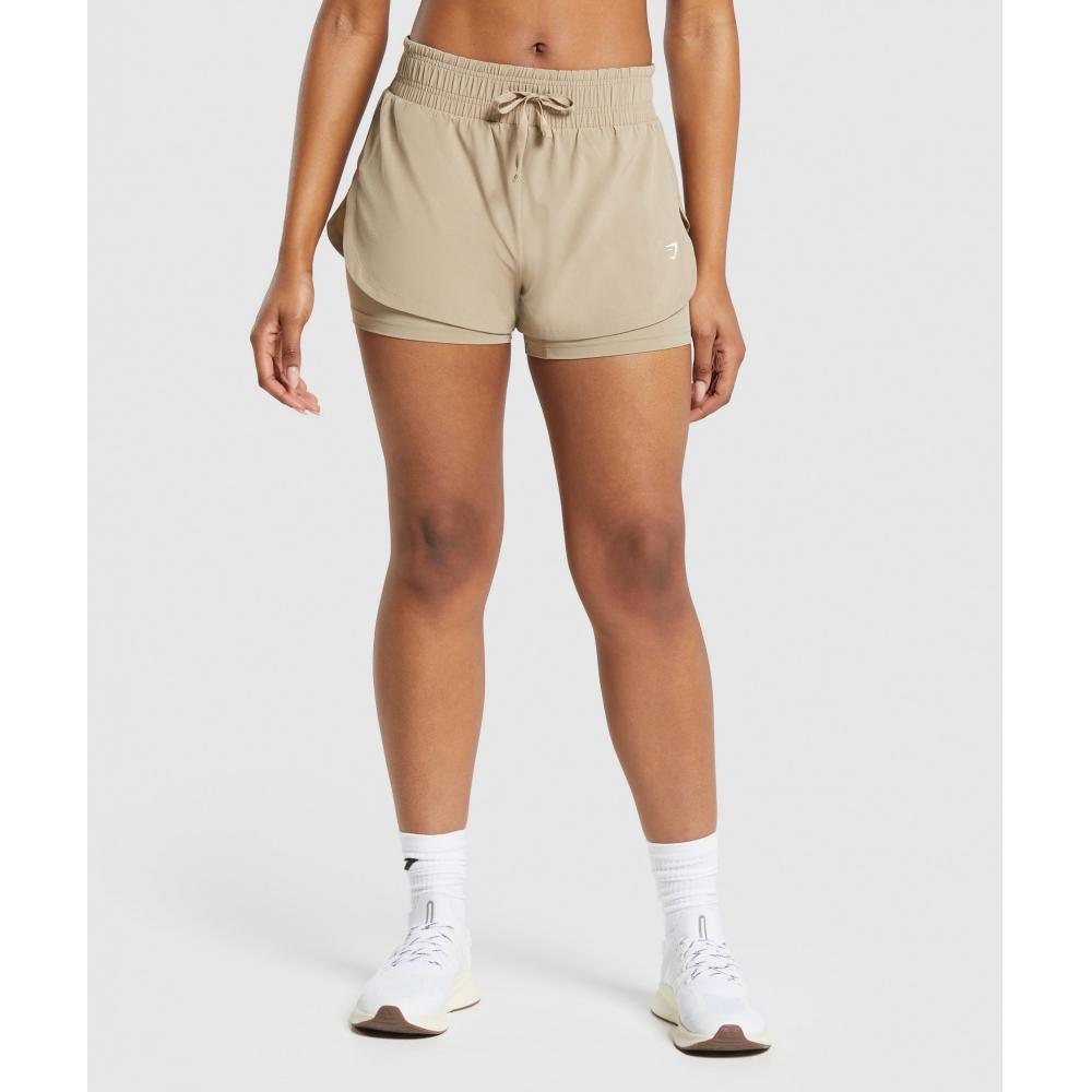 

Gymshark Беговые шорты 2 в 1 цвета цемента B8A5I NBZD XXS