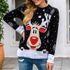 Women's Fashion Round Collar Christmas Long Sleeve Head Sweater Knitted Sweater