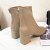 Damen-Ankle Boots Mode Elegant Reißverschluss hinten Schuhe Vintage Quadratische Absätze 2026 Herbst Winter Damen Moderne Stiefel Botas Mujer