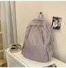 Schoolbag Korean ins Lazy Wind School Bag Female Solid Color Versatile Travel Lightweight Backpack College Student Class Leisure Backpack