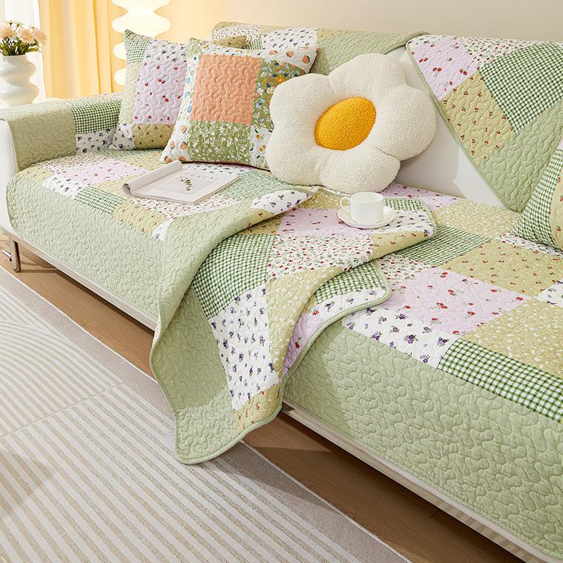 Sofa Cushion Four Seasons Universal Cushion Non-Slip Sofa Cover Simple High-Grade Washed Cotton Fabric Backrest Cover Cloth